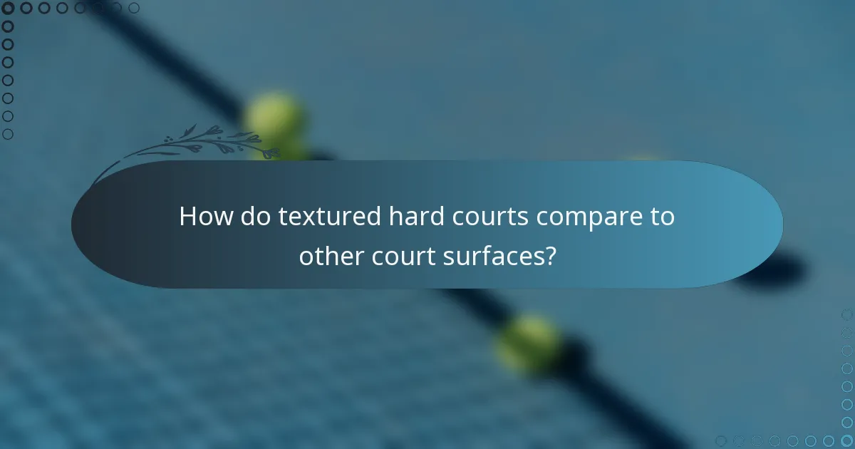 How do textured hard courts compare to other court surfaces?
