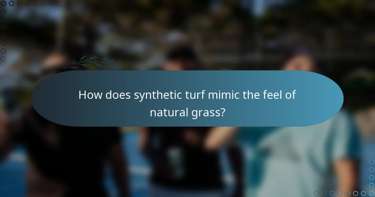 How does synthetic turf mimic the feel of natural grass?