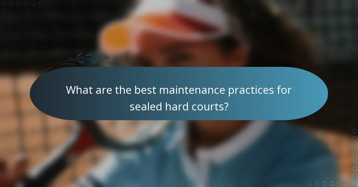 What are the best maintenance practices for sealed hard courts?